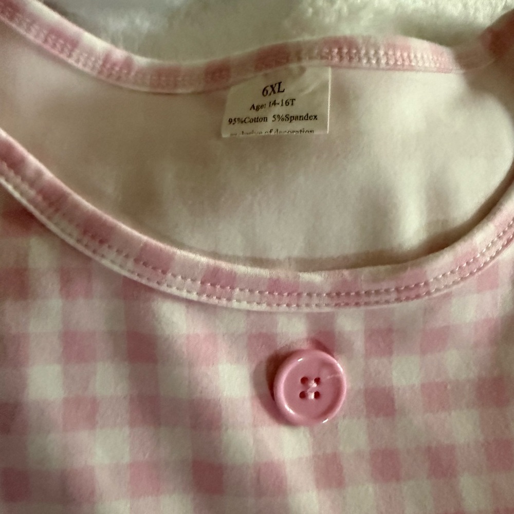 Boutique White Pink Red Roses Flowers Dots Gingham Ruffles Girls Dress 14/16 - Picture 3 of 9